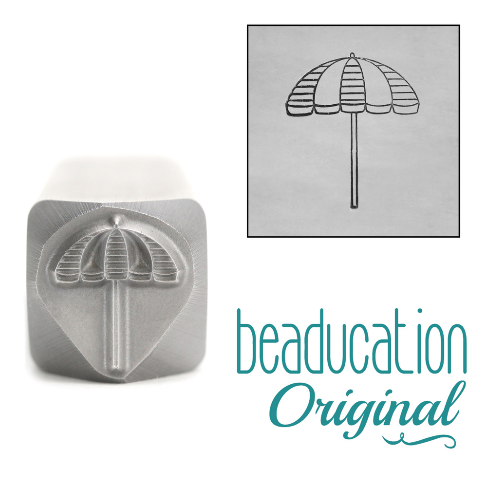 Metal Stamping Tools Beach Umbrella Metal Design Stamp, 10mm - Beaducation Original